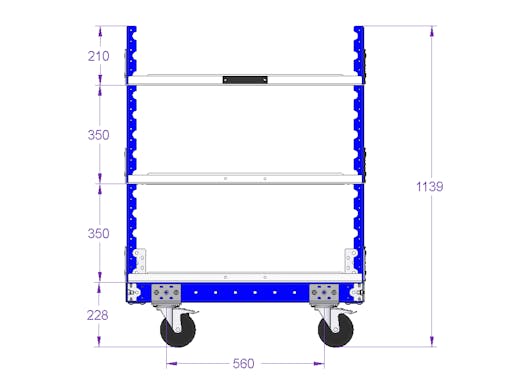 Flat Shelf Cart - 840 x 630 mm