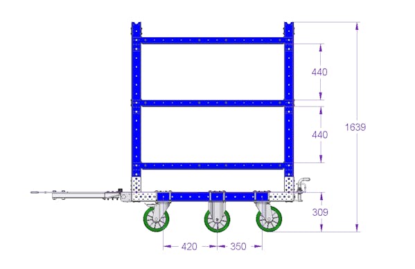 Flat Shelf Cart 1260 x 840 mm