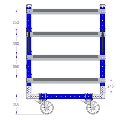 Flow Shelf Cart 1190 x 770 mm