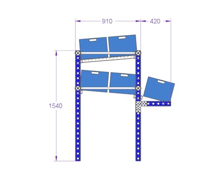 Flow Rack with Rollers