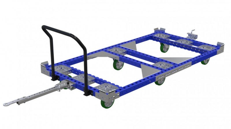 Industrial pallet cart with tow bars