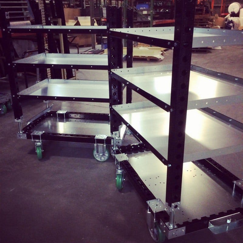 FlexQube Material Handling shelf carts