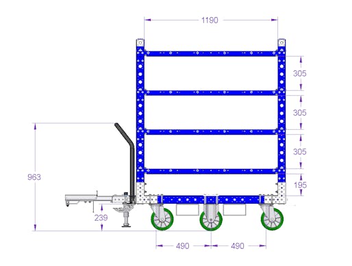 Flat Shelf Cart - 840 x 1330 mm