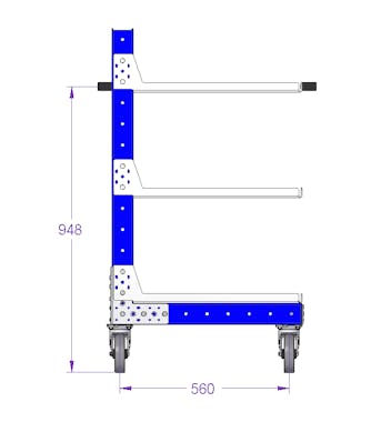 Flat Shelf Cart - 840 x 630 mm