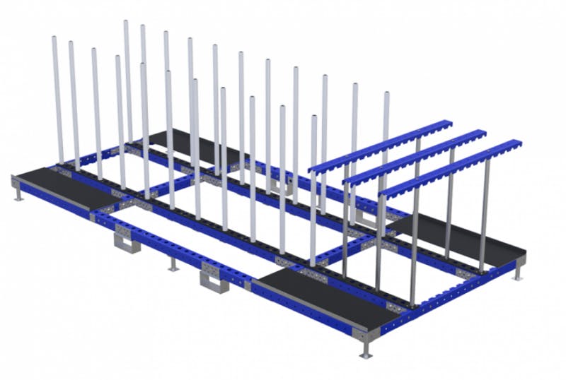 Industrial rack with hangers by FlexQube