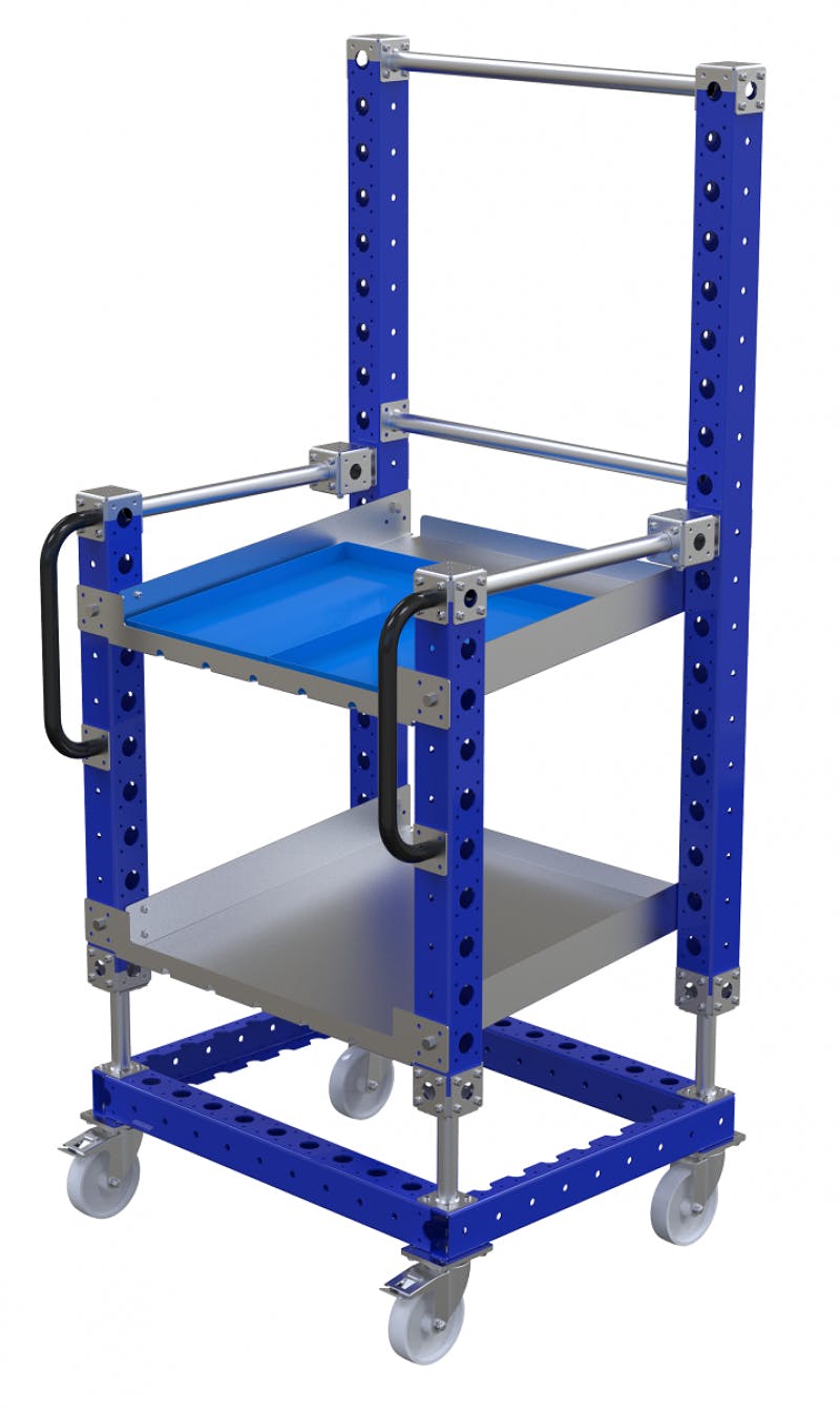 FlexQUbe angled shelf and tool cart