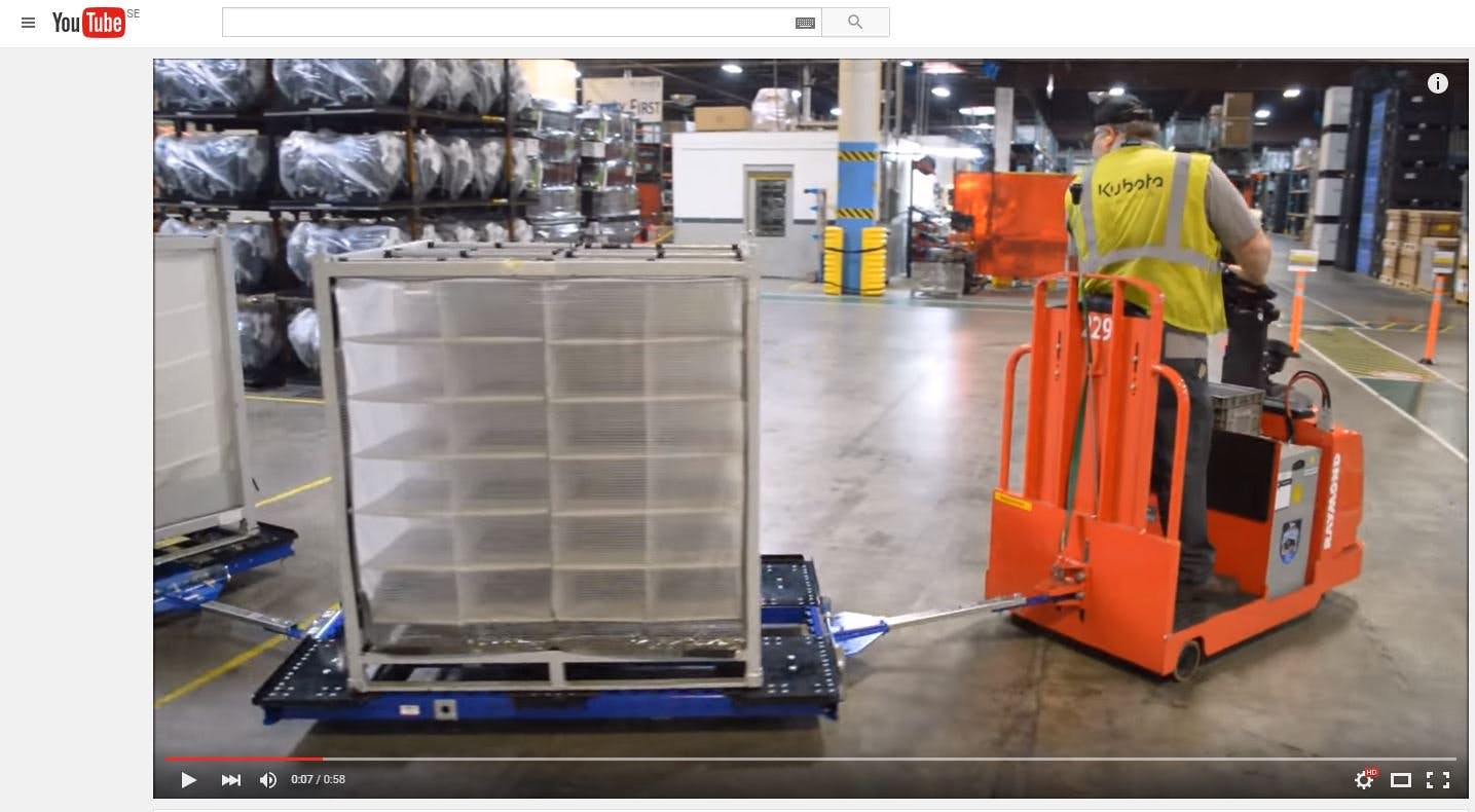 FlexQube pallet carts with raymond tugger