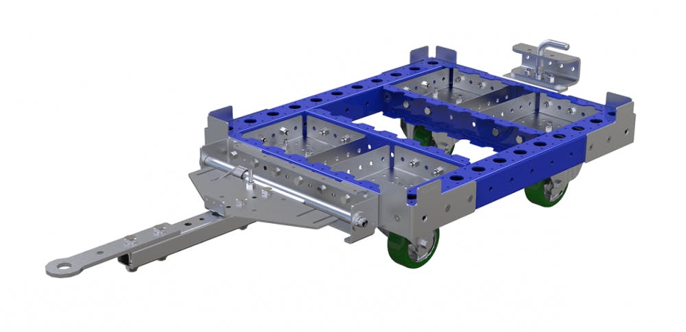 Industrial pallet cart with tow bar