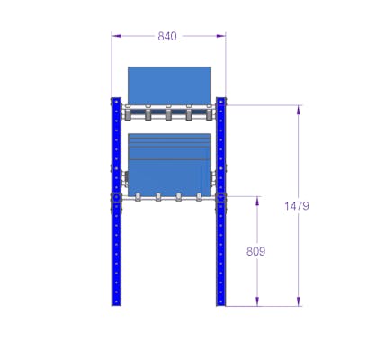 Flow Rack with Rollers