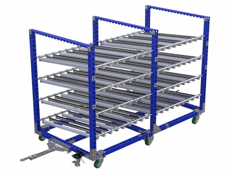 FlexQube Material Handling flow cart with towbar