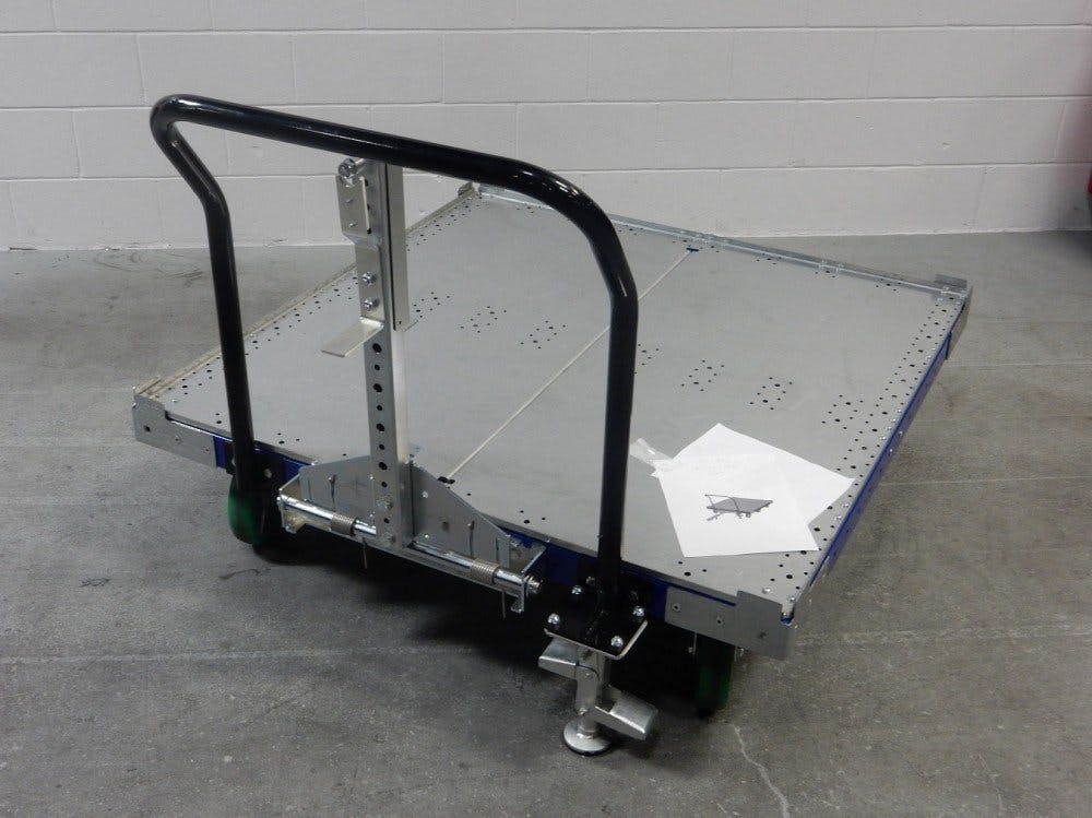 FlexQube 50 x 50 inch tugger cart with handlebar