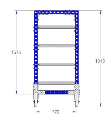 Stackable Flat Shelf Cart - 1260 x 840 mm