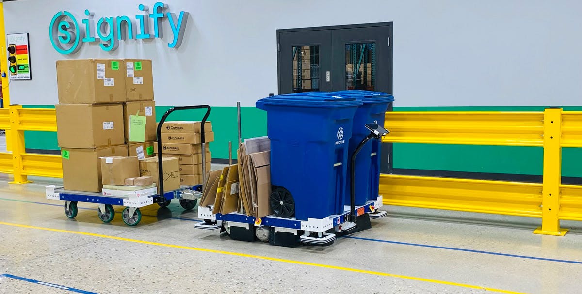 AGV carts or Automated guided vehicles